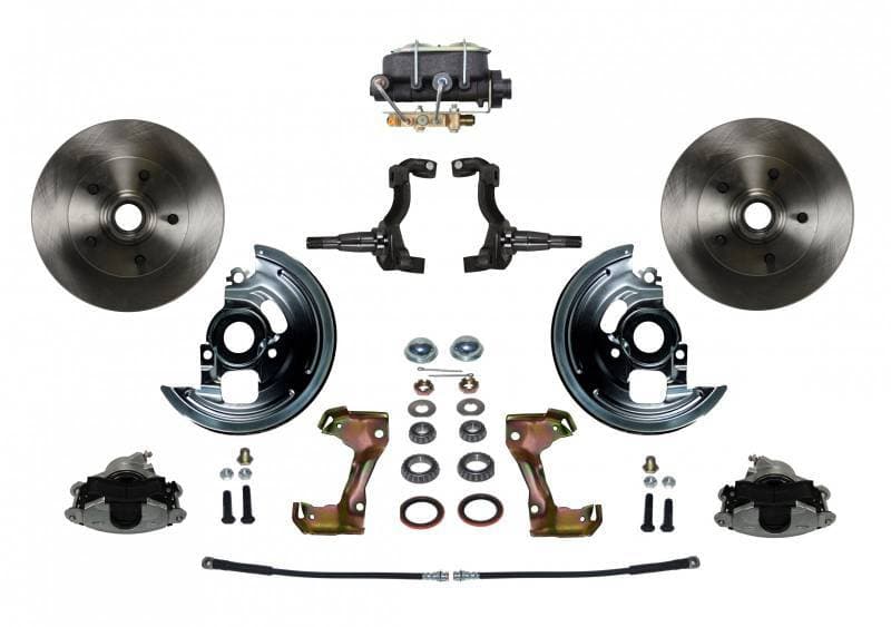 Manual Front Disc Brake Conversion Kit with Cast Iron Master Cylinder and Disc/Drum Bottom Mount for GM AFX Models