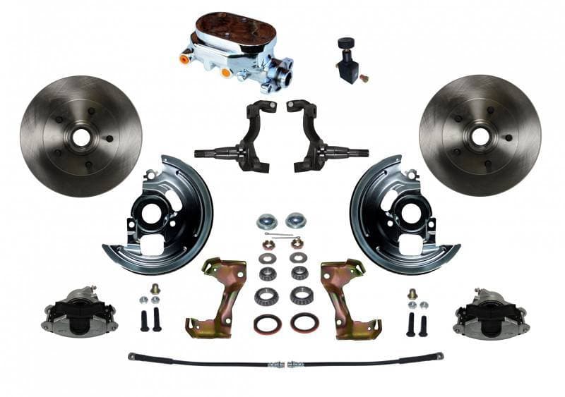 Manual Front Disc Brake Conversion Kit with Cast Iron Chrome Top Master Cylinder and Adjustable Proportioning Valve for AFX Body Styles