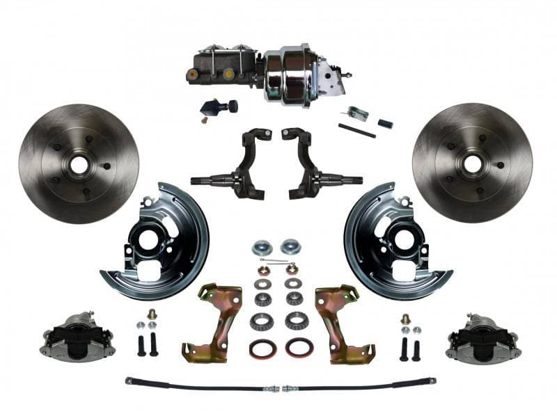 GM AFX Power Front Disc Brake Conversion Kit with 7" Dual Chrome Booster Cast Iron Chrome Top M/C Adjustable Proportioning Valve