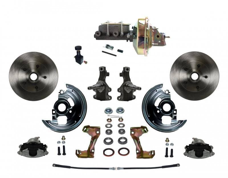 GM AFX Power Front Disc Brake Conversion Kit 2" Drop Spindle with 9" Zinc Booster Cast Iron M/C Adjustable Proportioning Valve