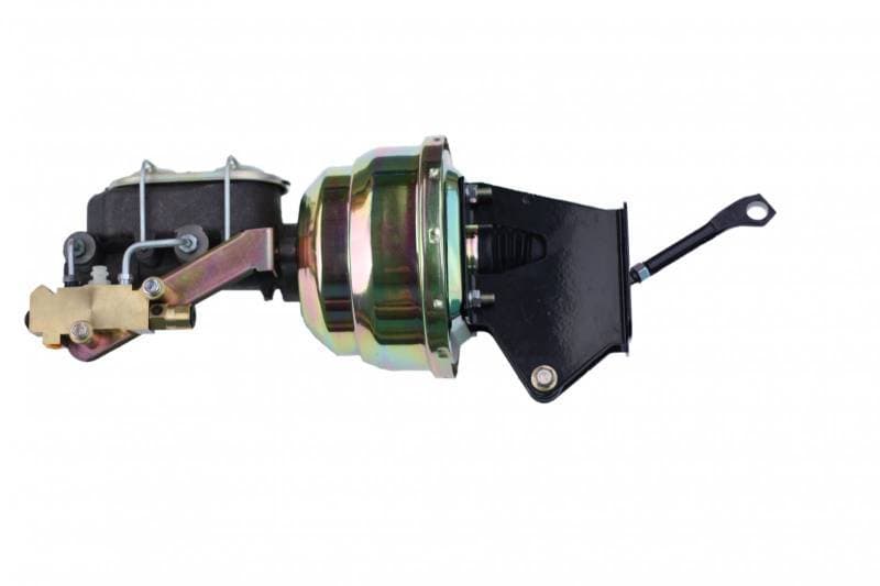 8-Inch Zinc Dual Power Brake Booster with 1-Inch Bore Master Cylinder and Side-Mount Valve for 4-Wheel Disc Brakes on 1976-1986 Jeep CJ