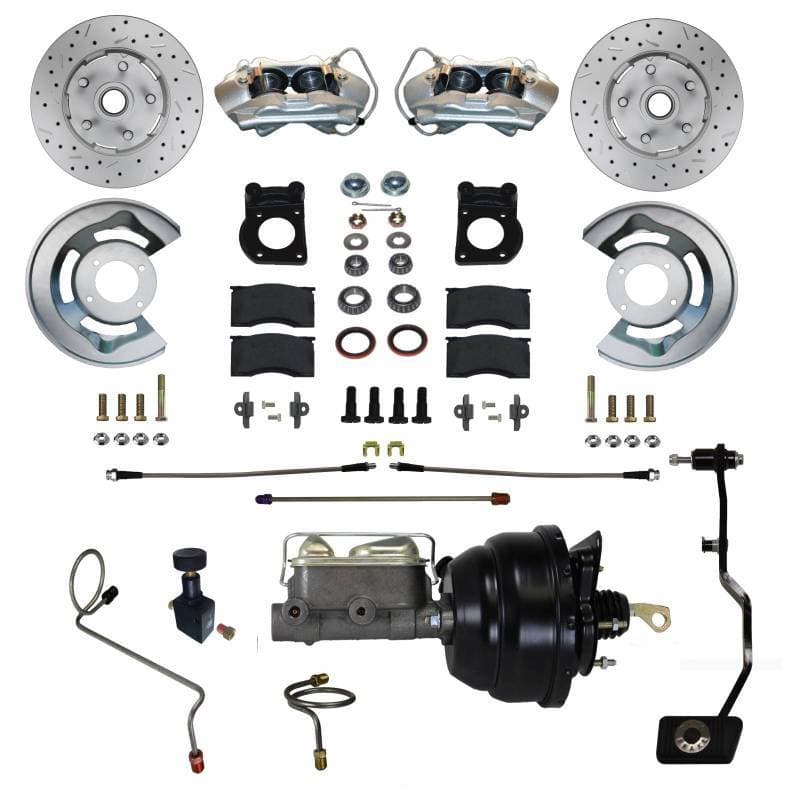 Power Disc Brake Conversion 1970 Mustang with Manual Transmission - 4 Piston Caliper MaxGrip XDS Rotor