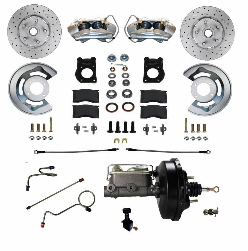 1971-1973 Mustang Power Front Disc Brake Conversion Kit 4-Piston with MaxGrip XDS Rotors