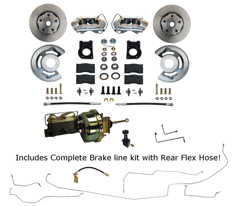 1965-66 Mustang Power Disc Brake Conversion with Pre-Bent Brake Line Kit