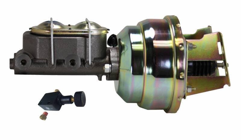 8-Inch Zinc Dual Power Brake Booster with 1-1/8 Inch Bore Master Cylinder and Adjustable Proportioning Valve for 1955-1968 Chevrolet
