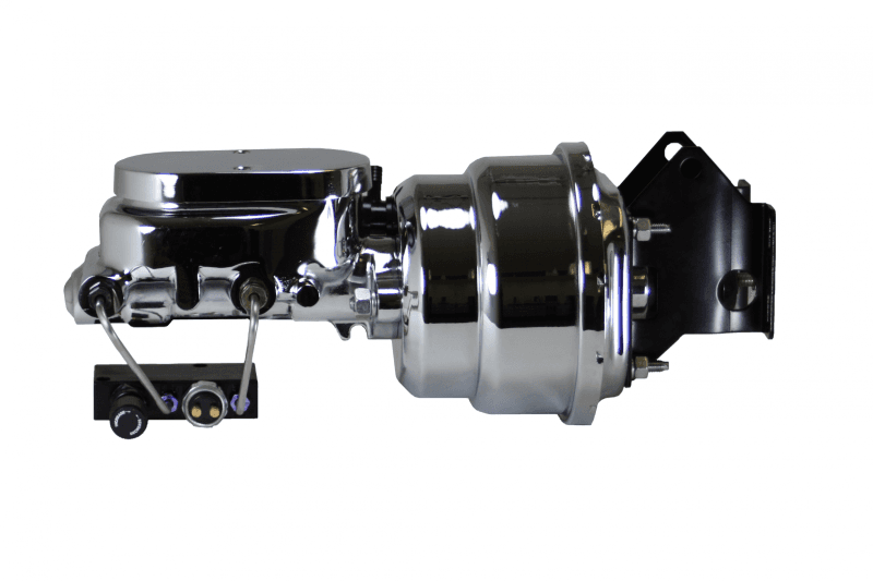 7-Inch Chrome Dual Power Brake Booster with 1-Inch Bore Flat Top Master Cylinder and Adjustable Combo Valve for Ford F-100