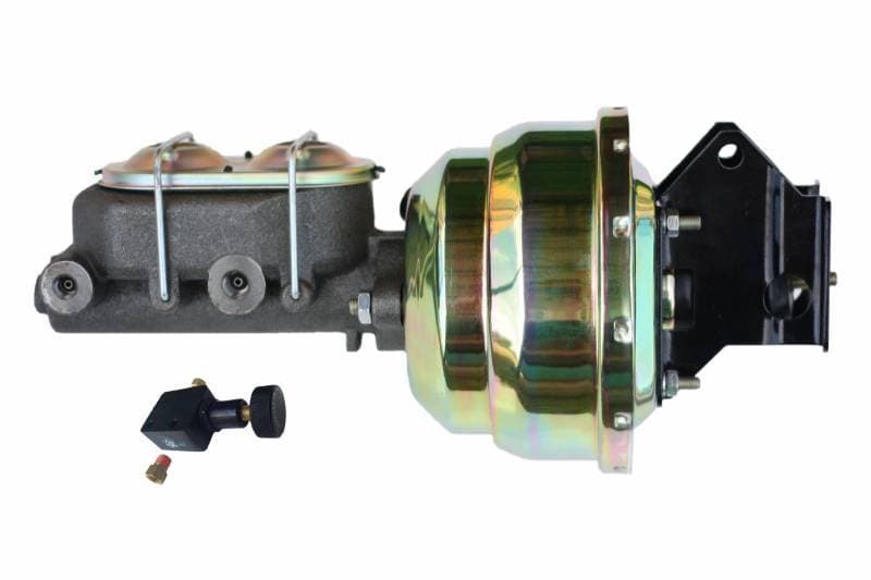 8-Inch Zinc Dual Power Brake Booster with 1-1/8-Inch Bore Master Cylinder and Adjustable Valve for Ford Galaxie and Galaxie 500