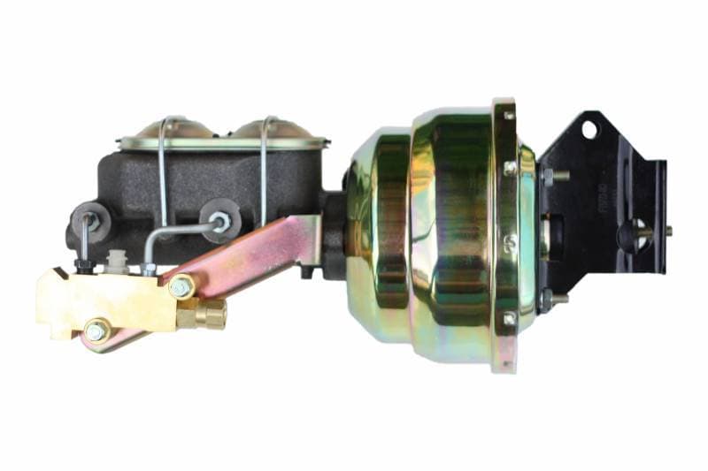 8-Inch Zinc-Plated Dual Power Brake Booster with 1-1/8 Inch Bore Master Cylinder and 4-Wheel Disc Proportioning Valve for 1957-1972 Full-Size Ford Models