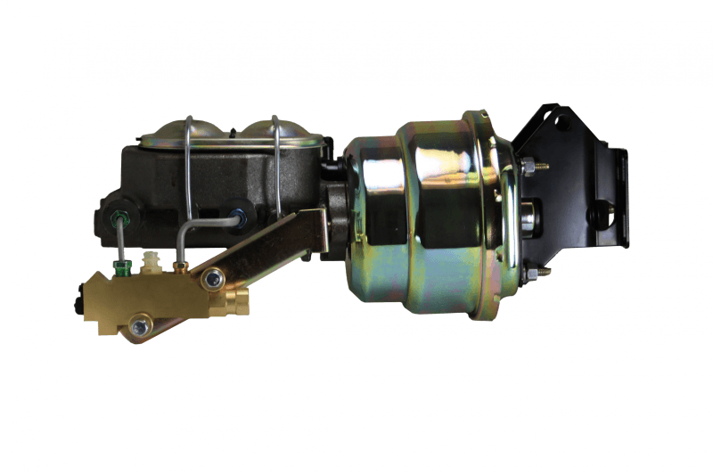 7-Inch Zinc-Plated Dual Power Brake Booster with 1-1/8-Inch Bore Master Cylinder and Side Mount Valve for 1957-1972 Ford F-100 Disc/Drum Applications