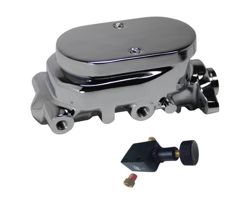Master Cylinder Kit - Chrome 1 inch Bore left port with adjustable valve