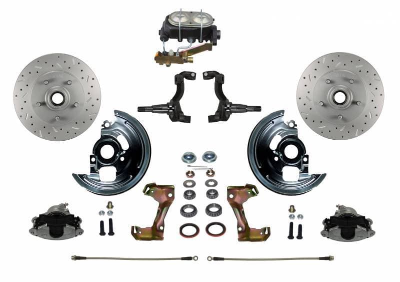 Manual Front Disc Brake Kit with MaxGrip XDS Drilled & Slotted Rotors, Disc/Drum for 1962-67 Chevy II & Nova