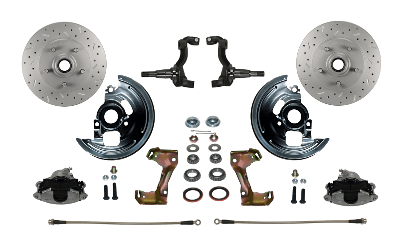 1962-1967 Chevy II or Nova Spindle Mount Kit with MaxGrip XDS Rotors