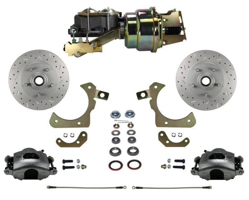 1955-58 Tri-Five GM Full Size Power Front Disc Brake Conversion Kit with Disc Drum Valve | MaxGrip XDS