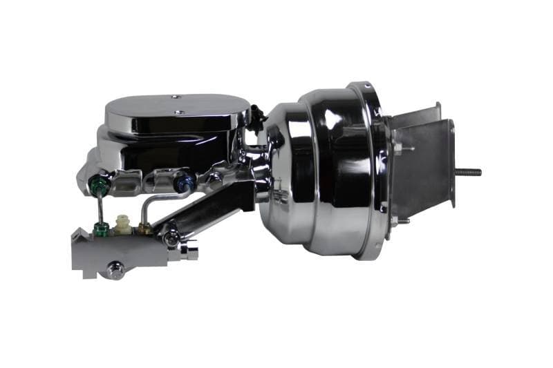 Compact-10 Series 8-Inch Dual Power Booster Kit with Disc/Drum Valve - Chrome