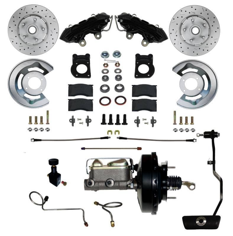 Power Front Kit with Drilled Rotors and Black Powder Coated Calipers