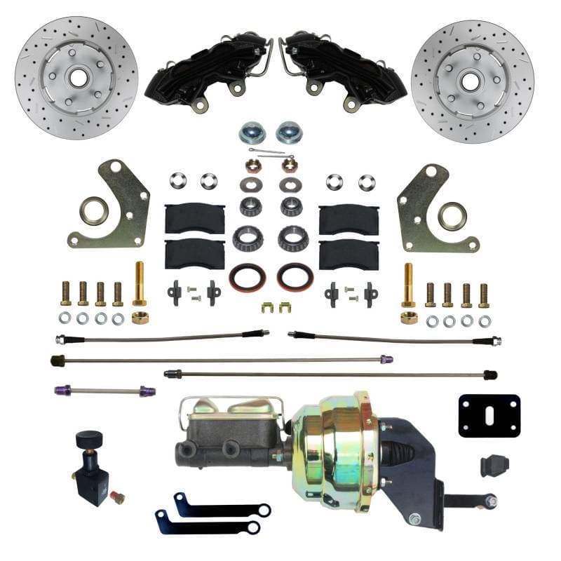 Mopar C Body Power Front Disc Brake Conversion Kit, MaxGrip XDS Rotors with Black Calipers
