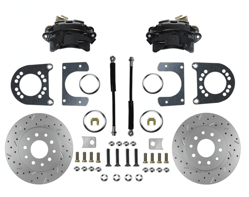 Rear Disc Brake Conversion Kit - GM Full Size - Black Caliper and MaxGrip XDS