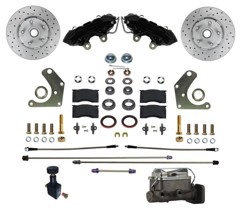 Mopar C Body Manual Front Disc Brake Conversion Kit, MaxGrip XDS Rotors with Black Calipers