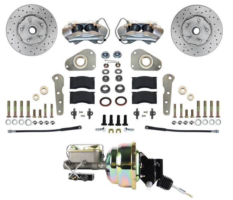 1964-68 Full-Size Ford Power Front Disc Brake Conversion for Factory Power Brake Cars, 4-Piston Calipers, MaxGrip XDS Rotors