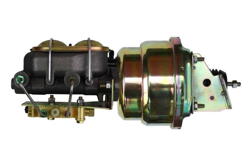 7-Inch Zinc-Plated Dual Power Brake Booster with 1-1/8-Inch Bore Master Cylinder and Disc/Drum Proportioning Valve for 1970-1981 Camaro or Firebird