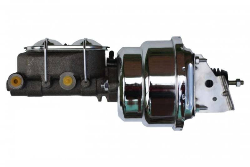 7-Inch Chrome Dual Power Brake Booster with 1-Inch Bore Cast Iron Master Cylinder and Chrome Lid for GM F-Body