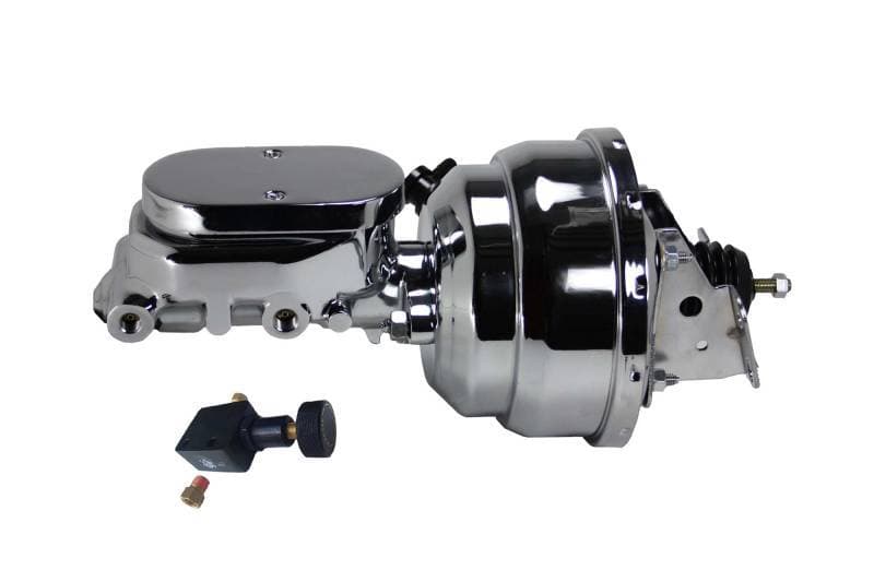 8-Inch Dual Power Brake Booster with 1-Inch Bore Chrome Master Cylinder and Adjustable Proportioning Valve for 1970-1981 Camaro or Firebird