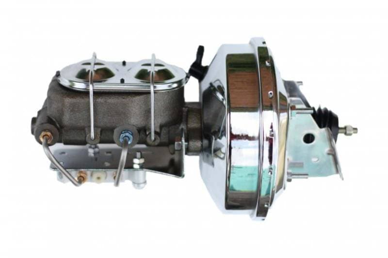 9-Inch Single Diaphragm Power Booster, 1-Inch Bore Cast Iron Master Cylinder with Disc/Drum Proportioning Valve and Chrome Lid for 1970-1981 Camaro or Firebird