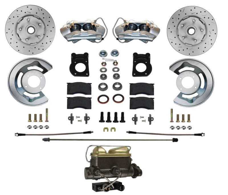 Manual Cross Drilled & Slotted Rotors; Front Disc Brake Conversion 62-69 Ford Fairlane, 63-69 Falcon & Ranchero, 63-69 Mercury Comet, 64-69 Cyclone