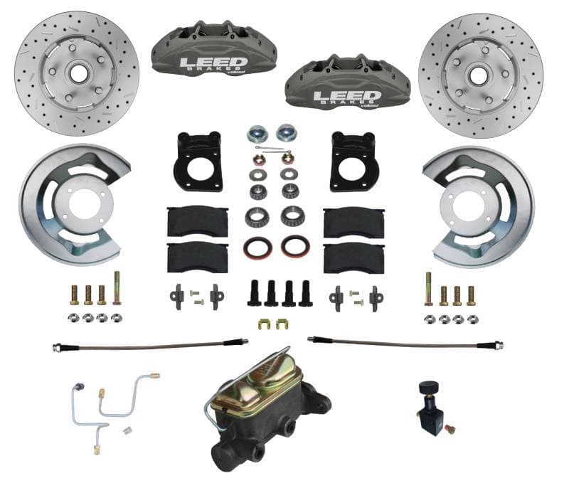 MaxGrip Lite 4 Piston Front Disc Brake Conversion 1964-66 Ford Mustang | 4 Piston Caliper MaxGrip XDS Rotors