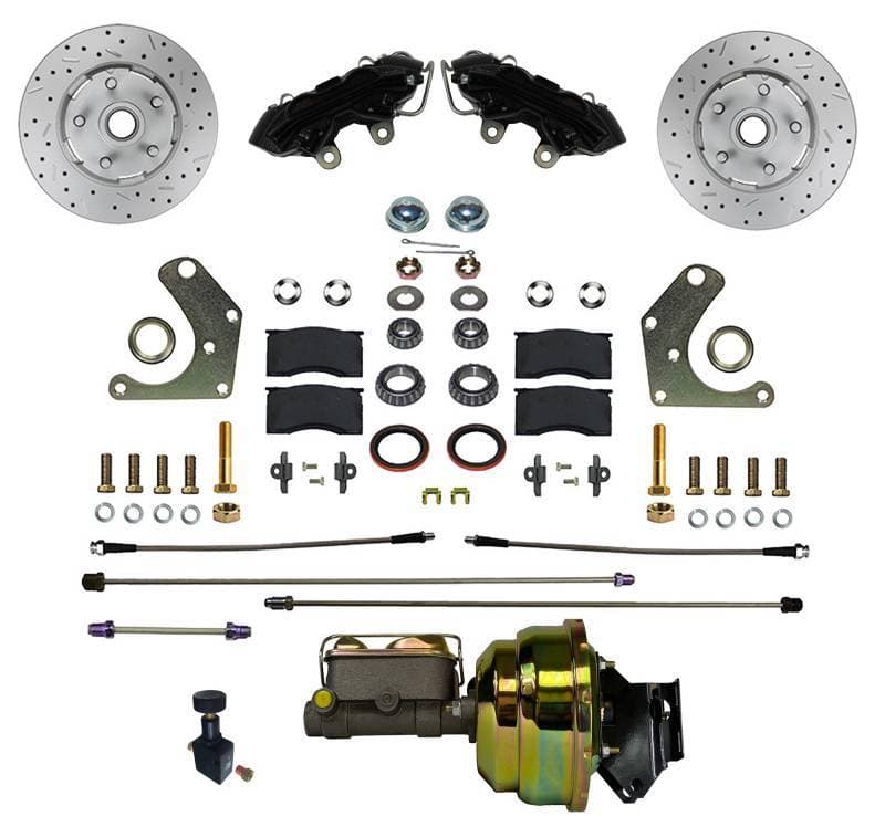 Front Disc Brake Conversion Kit Mopar C Body Factory Power Brakes | MaxGrip XDS & Black Calipers