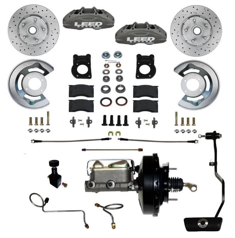 1967–69 Ford Power Front Disc Brake Kit | MaxGrip Lite 4-Piston Calipers, XDS Rotors, Auto Transmission