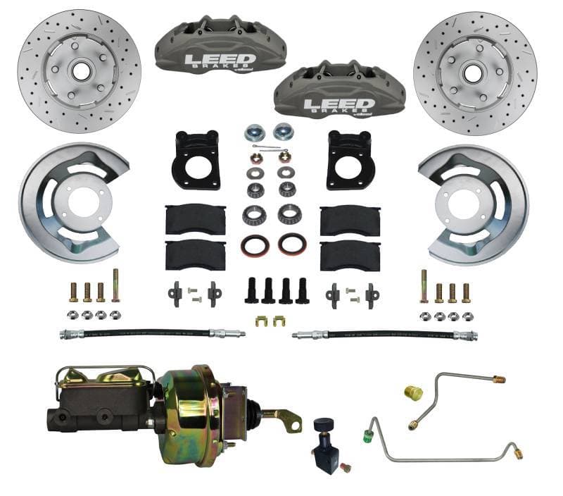 MaxGrip Lite 4 Piston Power Disc Brake Conversion for 1964.5-66 Ford Manual Trans | 4 Piston Calipers MaxGrip XDS Rotors