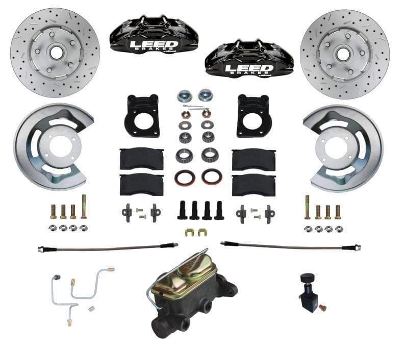 MaxGrip Lite 4 Piston Front Disc Brake Conversion 64.5-66 Ford | Black Calipers