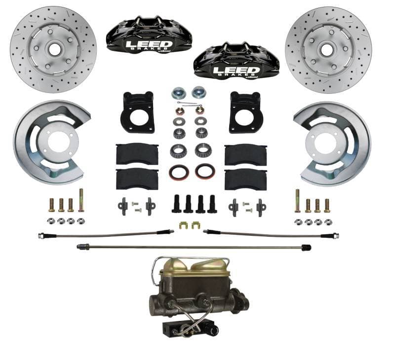 MaxGrip Lite 4 Piston Front Disc Brake Conversion with Black Calipers 62-69 Ford Fairlane, 63-69 Falcon & Ranchero, 63-69 Mercury Comet