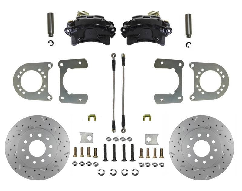 Rear Disc Brake Conversion Kit with MaxGrip XDS Rotors, Black Calipers - Chevrolet & GMC C10 Trucks 5 Lug