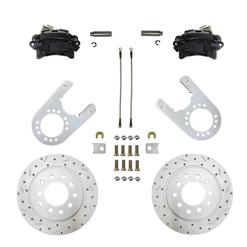 Rear Disc Brake Conversion Kit with MaxGrip XDS Rotors and Black Calipers for 10-Inch Drum Chevrolet & GMC C1500 Trucks