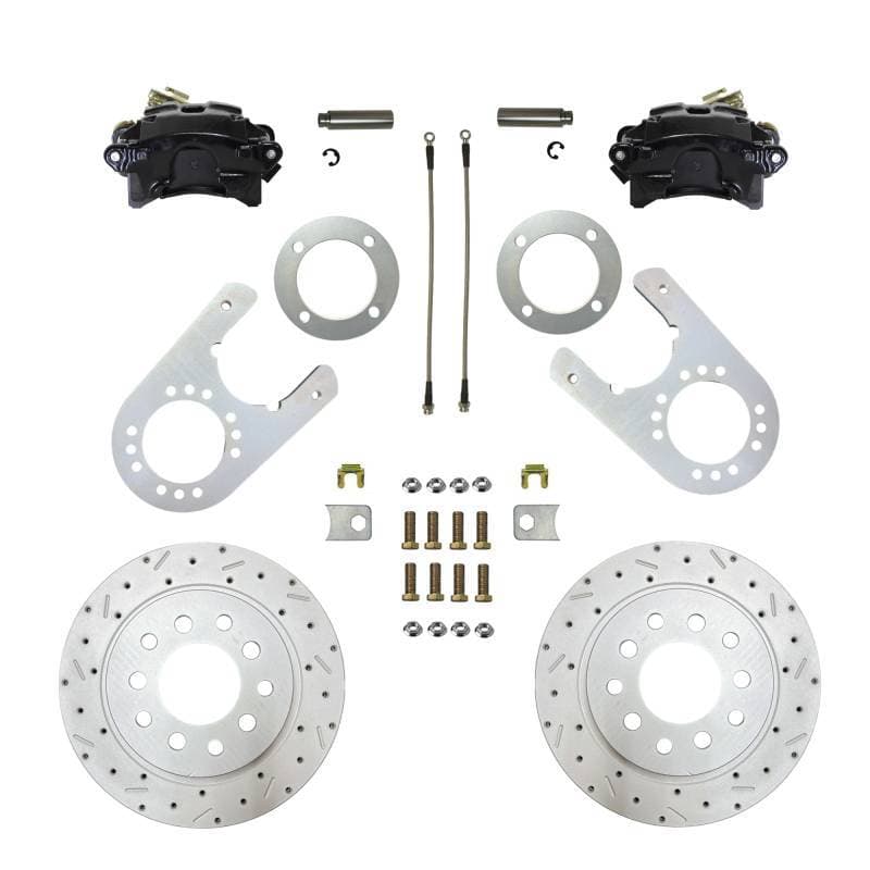Rear Disc Brake Conversion Kit with MaxGrip XDS Rotors and Black Calipers for 11-Inch Drum Chevrolet & GMC C1500 Trucks