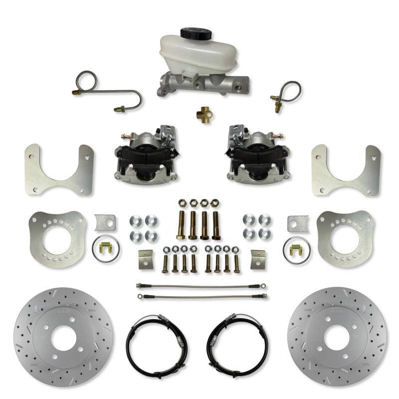 Rear Disc Brake Conversion Kit with 4-Lug MaxGrip XDS Rotors for 1987–1992 Ford Mustang Fox Body 7.5 & 8.8 Axles