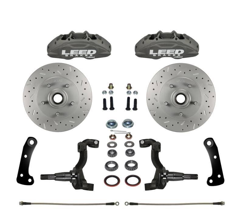 GM AFX Body MaxGrip Lite 4 Piston Disc Brake Conversion Kit - Stock Ride Height - Anodized