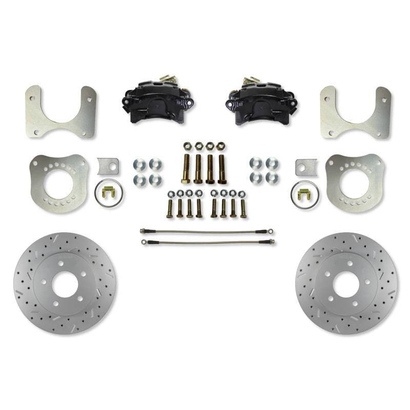 Ford Fox Body 7.5 & 8.8 Rear Disc Brake Conversion Kit – 5 Lug, MaxGrip Rotors, Black Calipers