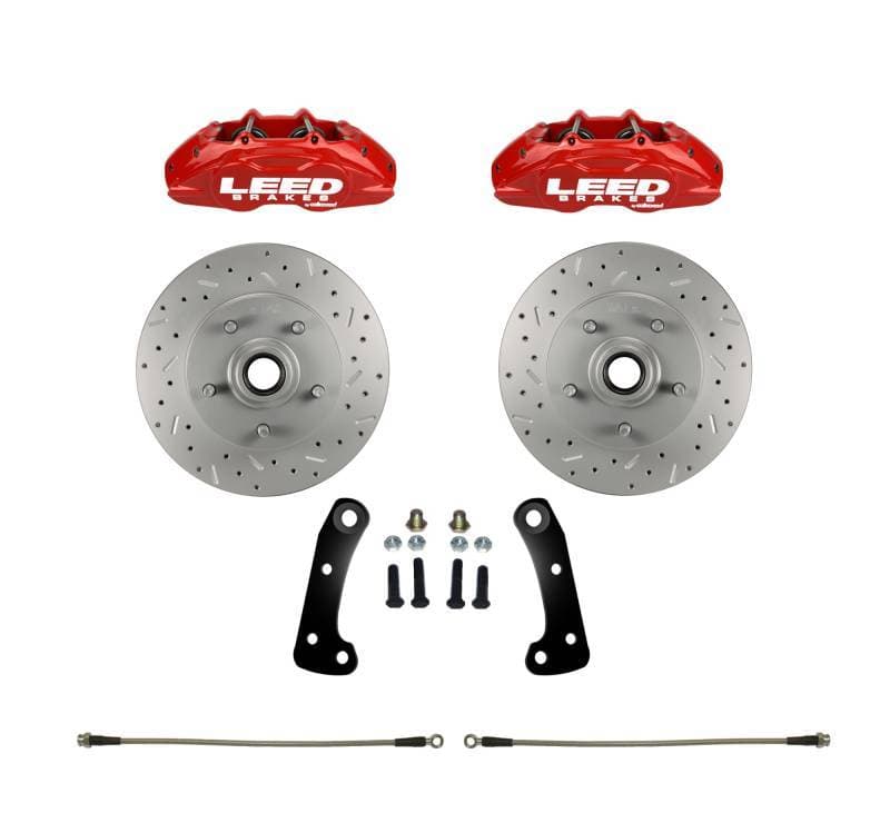 MaxGrip Lite 4 Piston Caliper & Rotor Kit for GM AFX Body - Red Powder Coat
