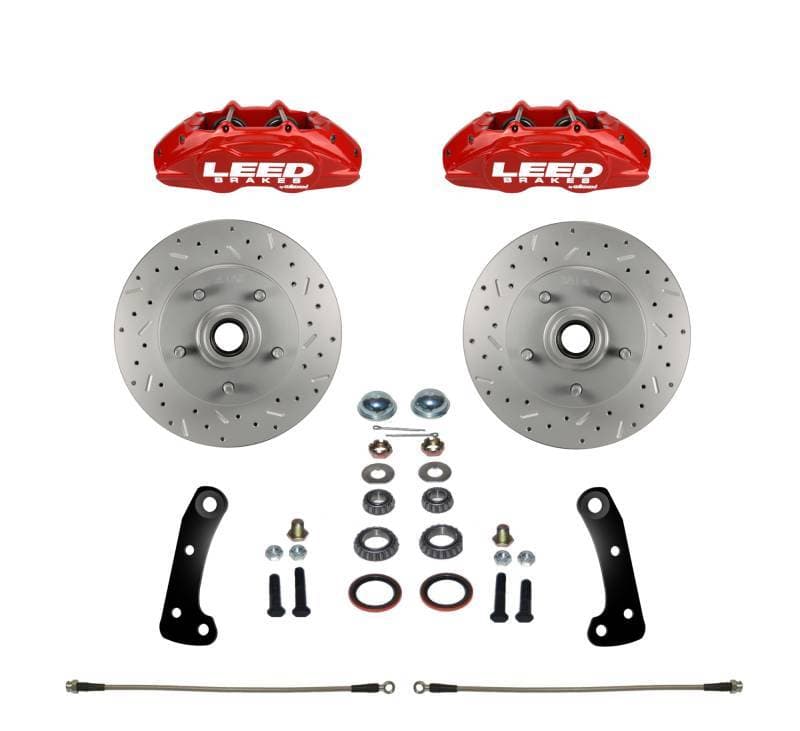 GM AFX Body MaxGrip Lite 4 Piston Disc Brake Conversion Kit  - Red Powder Coated