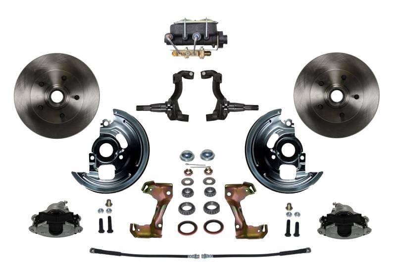 Manual Front Disc Brake Conversion Kit with Cast Iron Master Cylinder and Disc/Drum Bottom Mount for GM AFX Models