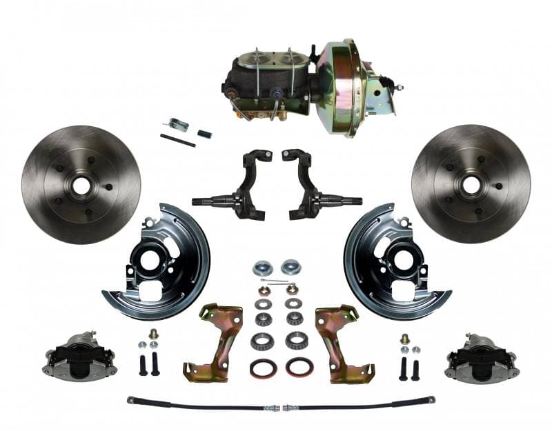 GM AFX Power Front Disc Brake Conversion Kit with 9" Zinc Booster Cast Iron M/C Disc/Drum Bottom Mount