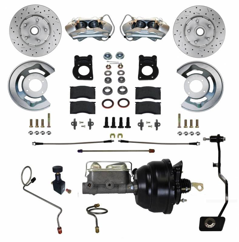 Power Disc Brake Conversion 1970 Mustang with Manual Transmission - 4 Piston Caliper MaxGrip XDS Rotor