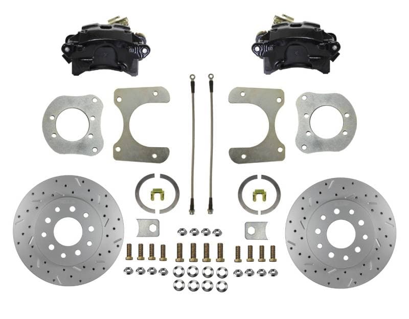 Rear Disc Brake Conversion Kit with MaxGrip XDS Rotors Black Calipers - Dana 35, Dana 44, Chrysler 8-1/4