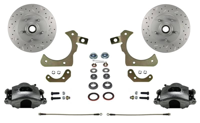 Spindle Mount Kit with MaxGrip Cross Drilled & Slotted Rotors for 1955-58 Chevy GM