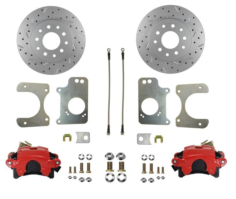 GM G-Body 10-Bolt Rear Disc Brake Kit with MaxGrip XDS Rotors and Red Calipers