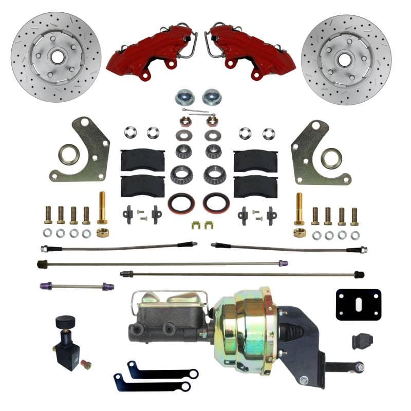 Mopar C Body Power Front Disc Brake Kit, MaxGrip XDS Rotors with Red Calipers