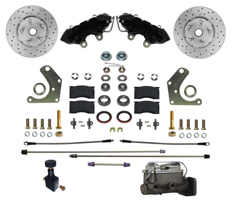 Mopar C Body Manual Front Disc Brake Conversion Kit, MaxGrip XDS Rotors with Black Calipers
